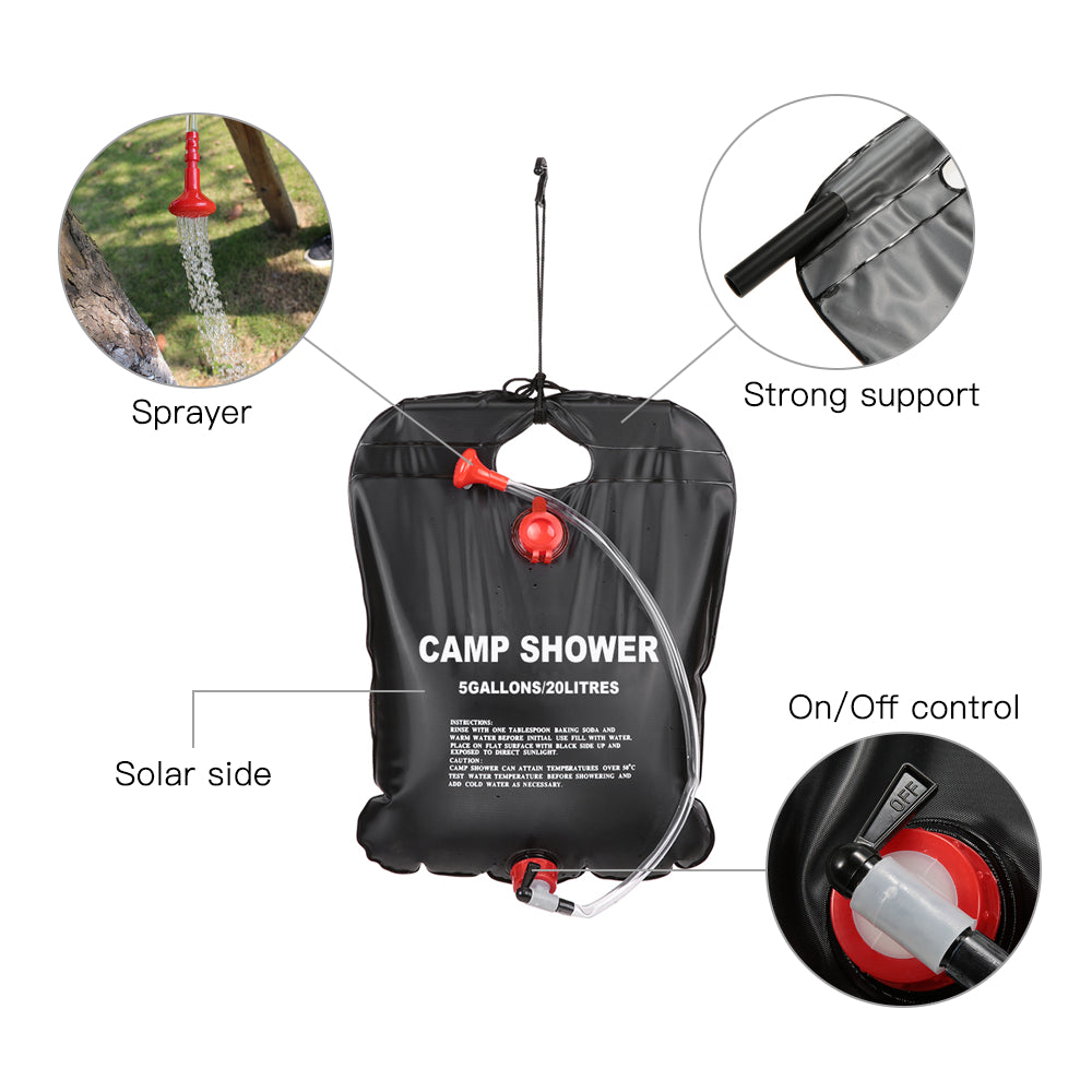 20L40L Shower Bag Energy Heated Water Bag Portable Solar Heated Outdoor Bathing Bag Camping Water Bag Hiking Water Storage