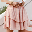 Solid Color Cotton Hollow Ruffle Skirt