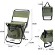 Folding Fishing Chair Backpack Insulation with Cooler Bag Portable Folding Beach Chair Seat Camping Chairs Folding Stool Chair