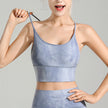 Tie-Dye Sexy Gather-Up Fitness Bra With Breast Pad Sports Underwear Women