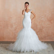 Wedding Dress Big Tail Bride Female Lead Yarn Mermaid Waist Backless V-Neck Customization