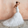 Wedding Dress Big Tail Bride Female Lead Yarn Mermaid Waist Backless V-Neck Customization