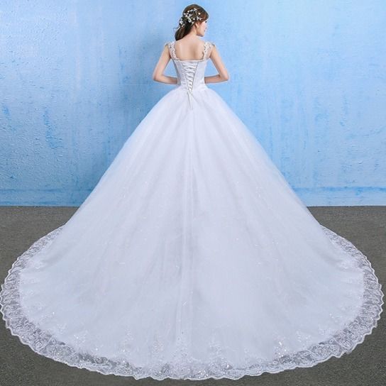 Diamonds Embellished Summer And Spring One-shoulder Wedding Dress