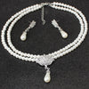 Jewelry Bride Pearl Crystal With Short Collarbone Neck Necklace Set Earrings Korean Version Temperament