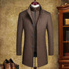 Cross-Border Foreign Trade Woolen Coat Men'S Mid-Length Woolen Coat Double-Collar Detachable Vest Liner Coat Men