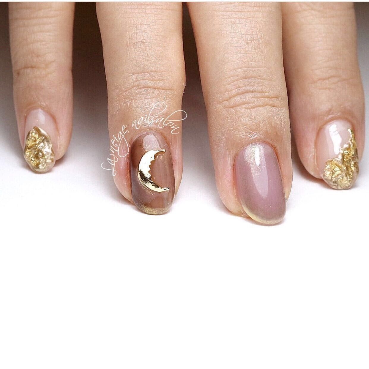 Nail Art Jewelry Nail Jewelry Gold and Silver Big Moon Nail Art Jewelry Alloy