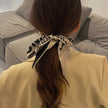 Retro Houndstooth Silk Scarf Headband Women