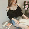 Chiffon Shirt Women S One Word Strapless Strapless Shirt