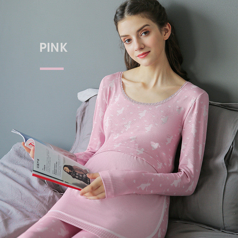 Ballet Beauty Pregnant Women'S Baby Clothes Autumn And Winter Elastic Big Convenient Nursing Pajamas Home Clothes Pregnant Women Autumn Clothes Autumn Pants