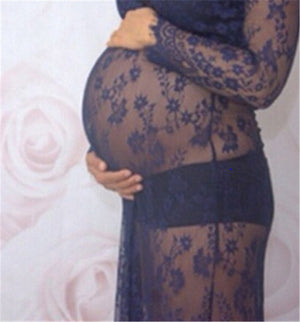 Lace Pattern Maternity Dress Fashion Long Skirt Dress