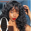 Real Human Hair Loose Wave Wig Woven Headgear