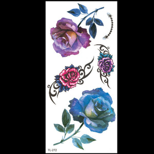 Bian Flower Tattoo Sticker Flower Tattoo Love Heart Tattoo Sticker Eco-friendly Water Transfer Tattoo Paper