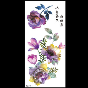 Bian Flower Tattoo Sticker Flower Tattoo Love Heart Tattoo Sticker Eco-friendly Water Transfer Tattoo Paper