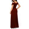 Solid Color V-neck Sexy Strapless Split Slim Fit Party Dress