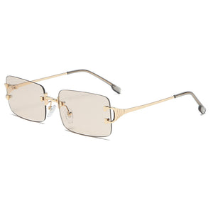 Retro Rimless Cut-Edge Sunglasses For Men And Women Fashionable Metal Square Sunglasses Cross-Border Sunglasses