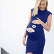 Pregnant Casual Dress With Round Neck Printed Short Sleeves