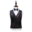 New Two-Button Velvet Printed Suit Three-Piece Cross-Border Foreign Trade Men's Business Suit Men's Suit