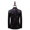 New Two-Button Velvet Printed Suit Three-Piece Cross-Border Foreign Trade Men's Business Suit Men's Suit