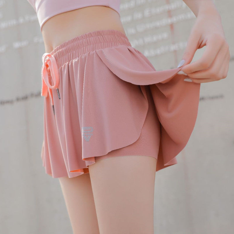 Women S Sports Shorts New Anti Glare Fake Skirt