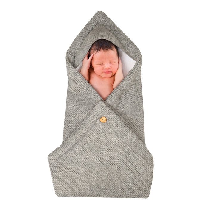 Multi-Purpose Stroller Thick Knitted Stroller Button Sleeping Bag Blanket