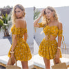 Takeaway Women'S Cross-Border Real Shot Off-Shoulder Top Shorts Suit Sexy Printing Summer New Two-Piece Suit Women