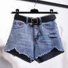 Irregular Denim Shorts Women