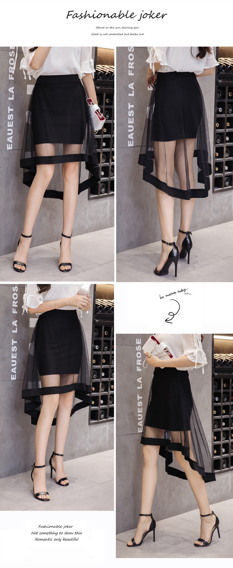 Irregular Skirt Dovetail Skirt Mid-length Package Hip Skirt