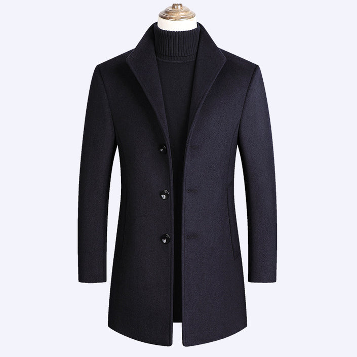 Woolen Coat Men Middle-Aged Men