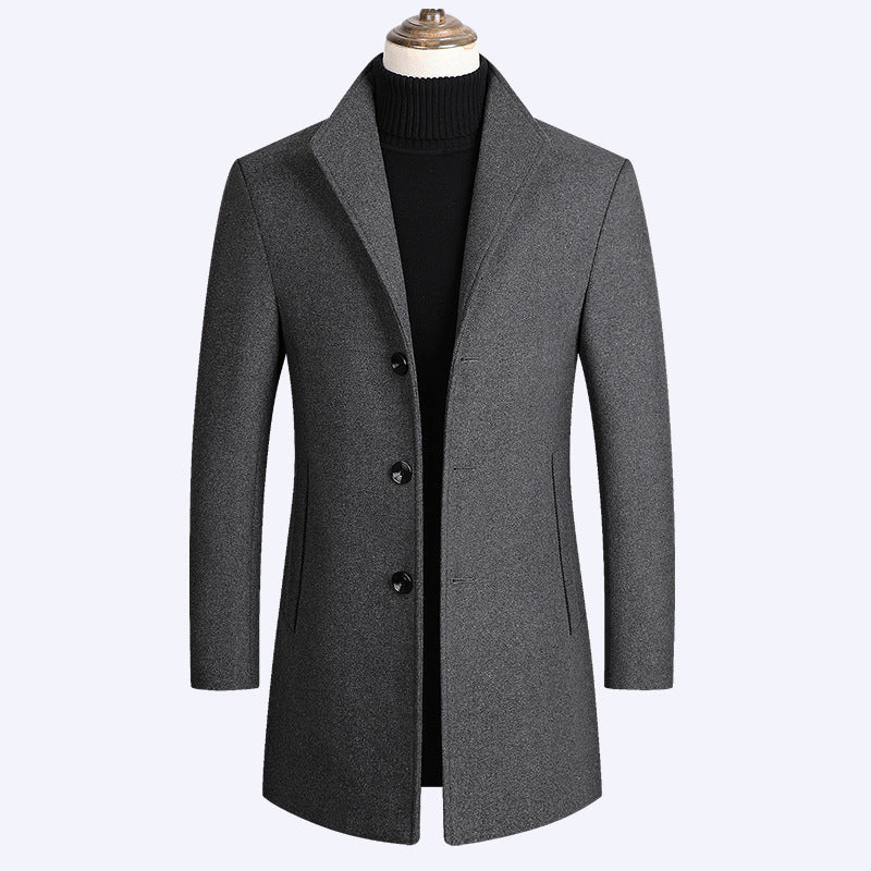 Woolen Coat Men Middle-Aged Men