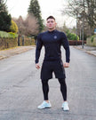 Men'S 3-Piece Workout Clothes Long-Sleeved Tight-Fitting Sportswear