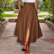 Women Skirts Summer Vintage Zipper Long Maxi Skirts