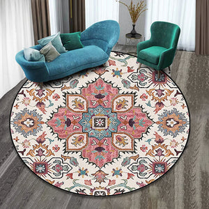 Modern Simple Ethnic Style Round Printed Carpet