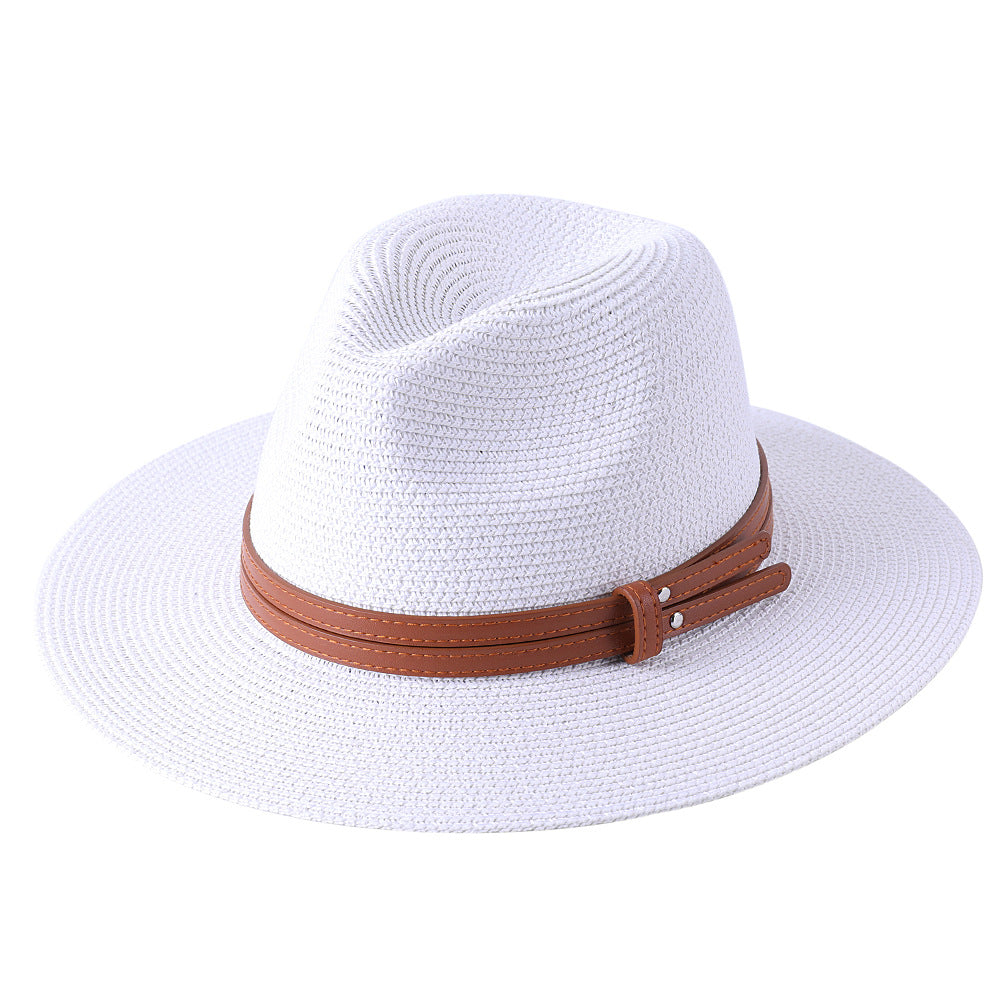 Soft Shaped Straw Hat Women Men Wide Brim Sun  UV Protection Fedora Hat