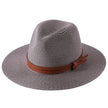 Soft Shaped Straw Hat Women Men Wide Brim Sun  UV Protection Fedora Hat