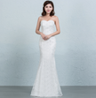 Sequined lace waist fishtail wedding dress