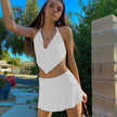 Lace Triangle Scarf Wrapped Chest High Waist Hip Skirt