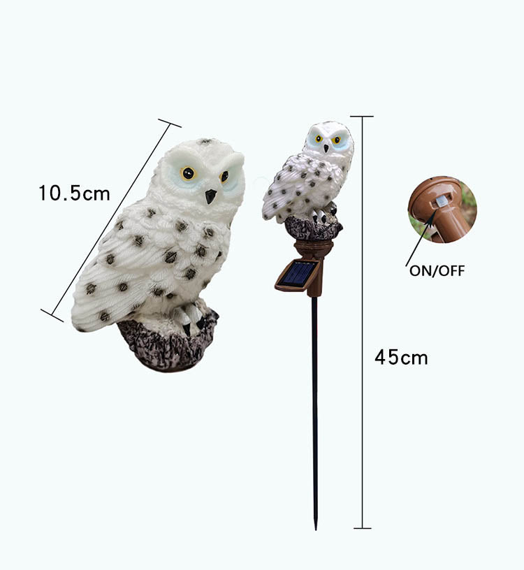 Outdoor Garden LED Solar Owl Ground Plug Light