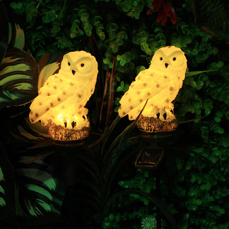 Outdoor Garden LED Solar Owl Ground Plug Light