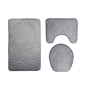 Three-piece Toilet Seat Toilet Mat Bathroom Non-slip Mat