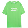 Green Letter Short Sleeve T-shirt Women Loose Cotton