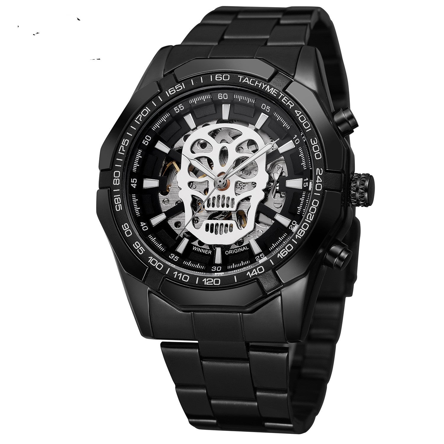 Official Automatic GOLD Watch Men Steel Strap Skeleton