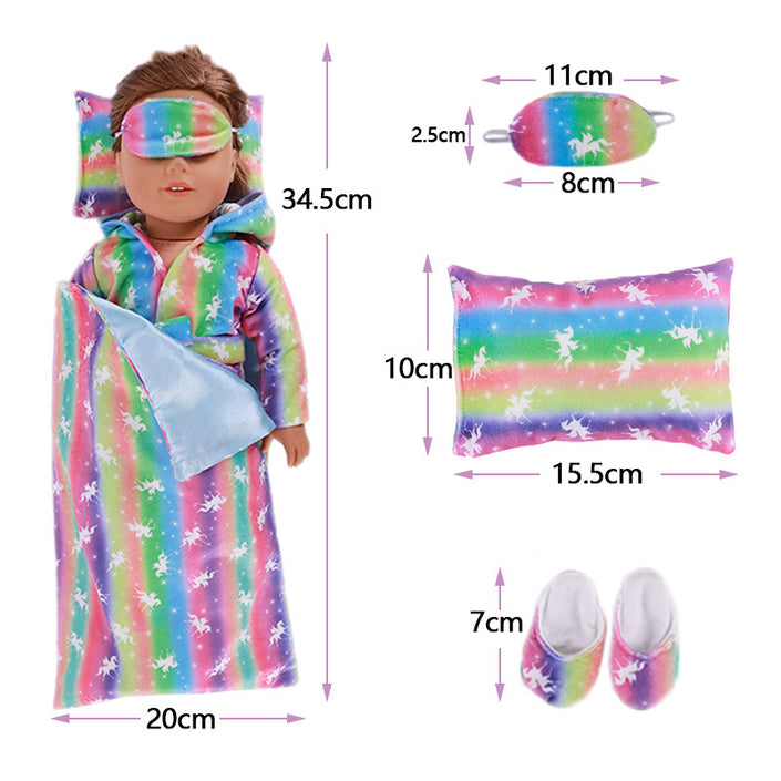 Set Sleeping Bag Pajamas Pillow Eye Mask Shoes