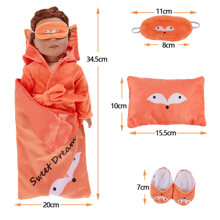 Set Sleeping Bag Pajamas Pillow Eye Mask Shoes