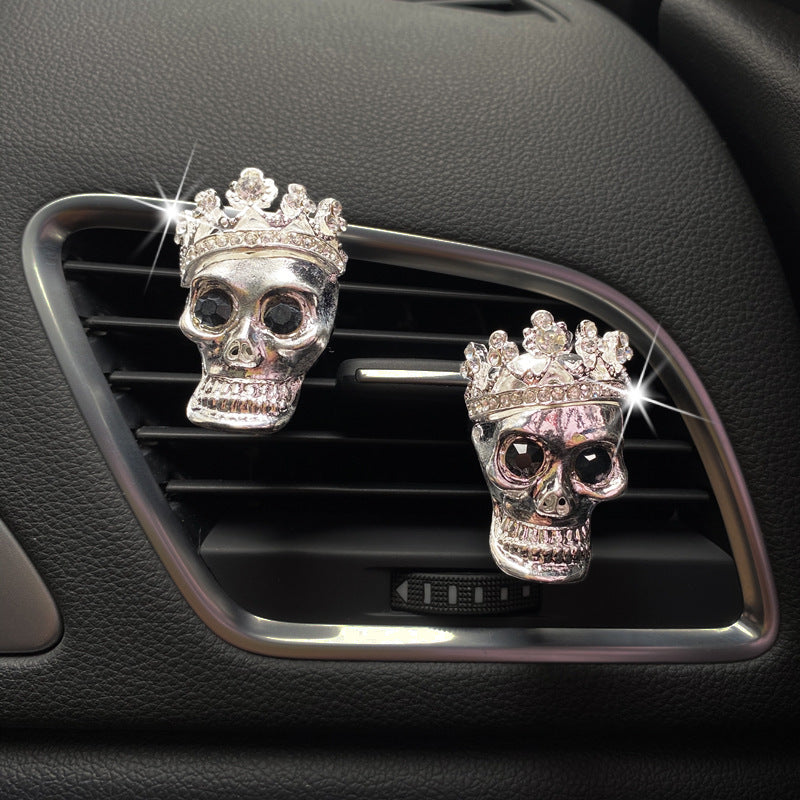 Retro Metal Skull Car Vent Perfume