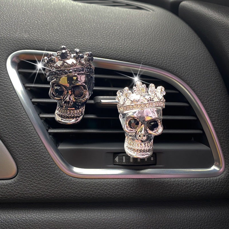 Retro Metal Skull Car Vent Perfume