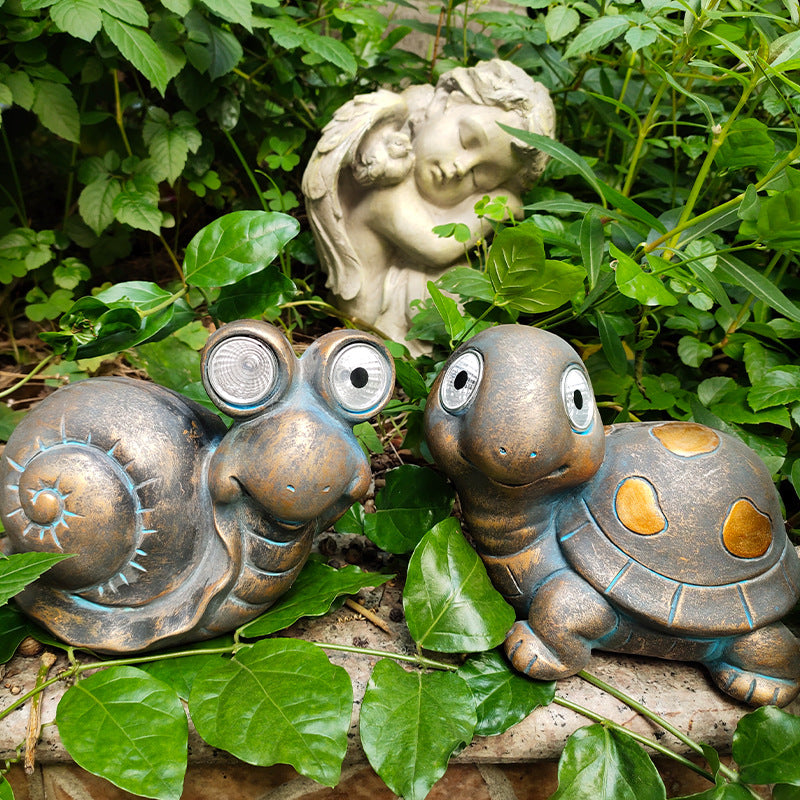 Solar Light Outdoor Garden Owl Decoration Tortoise Snail LED Decoration