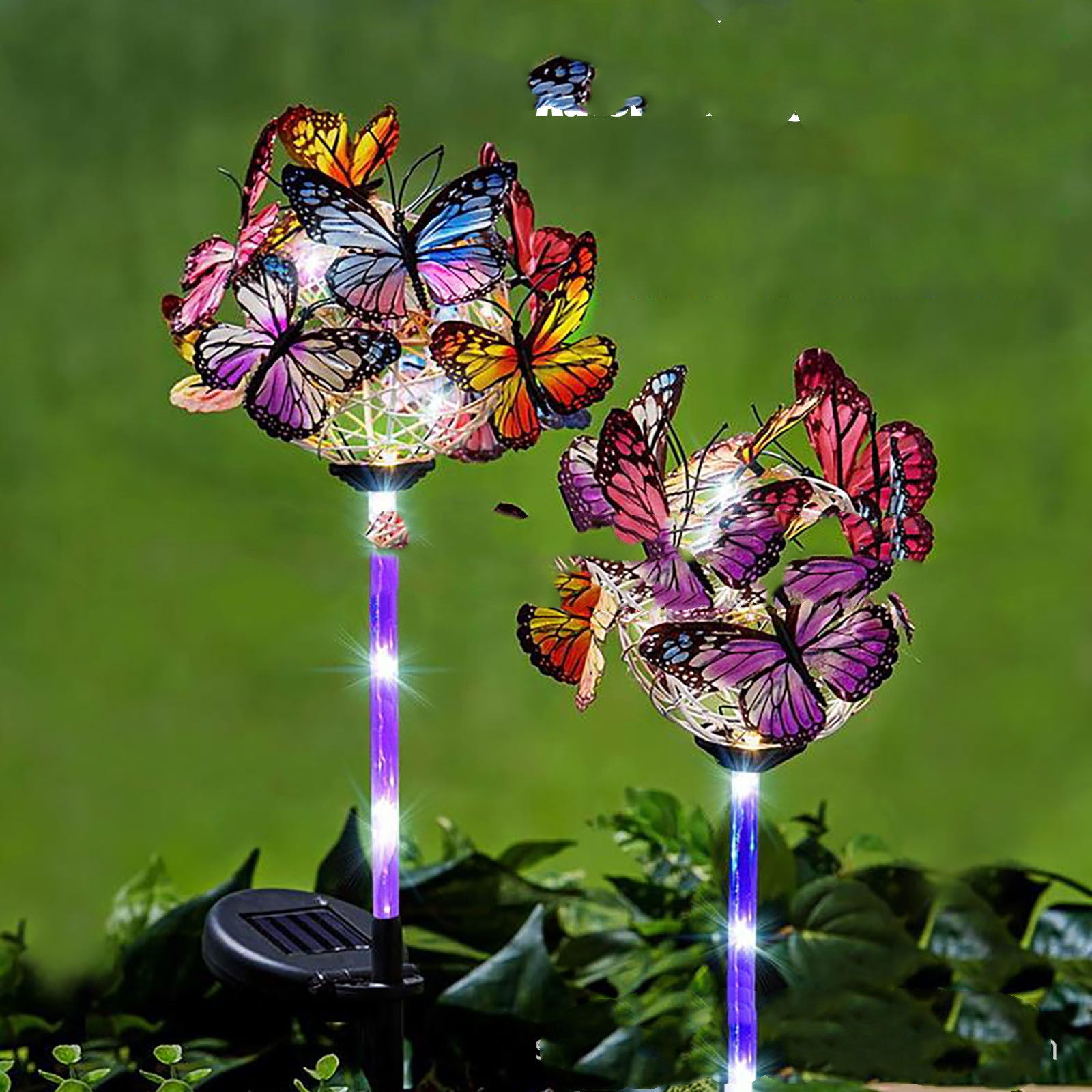 LED Solar Light Luminous Butterfly Ball Waterproof Outdoor Garden Lawn Stakes Lamps Yard Art For Home Courtyard Decoration