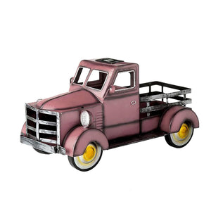 Vintage Truck Flower Pot With Solar Lamp Pickup Retro Style Solar Pickup Truck Garden Decoration Truck Flower Pot With Car Light