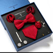 New Men's Gift Box Tie Fashion Business Striped Necktie Square Scarf Combination Set Gift Box Gift