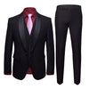 Men's Business Casual Suits, Self-Cultivation Wedding Groom Suit Dress Three-Piece Suit